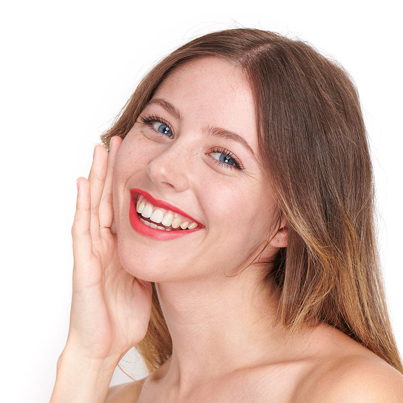 Tono rosa retro del lápiz labial Pomponne, natural y limpio, para pieles claras