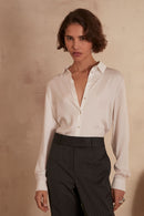 Carla Ch Satin Blouse - Ecru