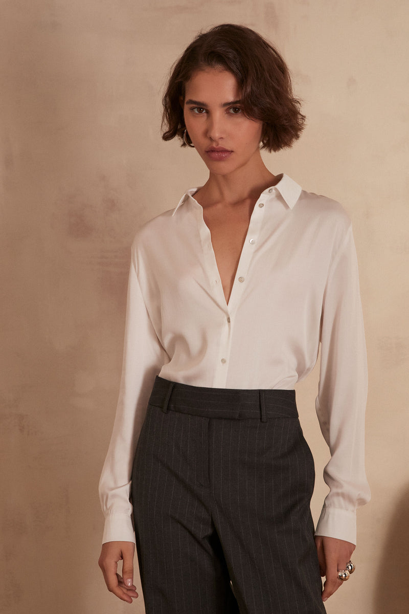 Carla Ch Satin Blouse - Ecru