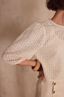 Paco Bl Embroidered Blouse - Cream