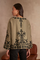 Natalya B Embroidered Jacket - Leaf