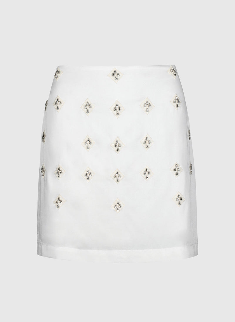 Rowel Ecru Short Skirt