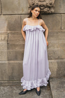 Robe Longue Volantée Ample Violet