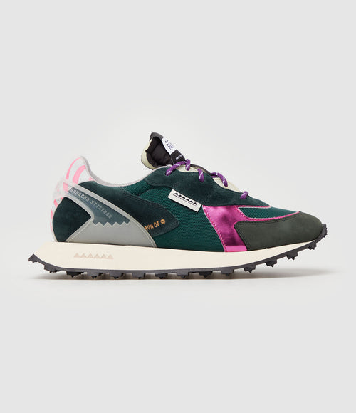 Run Of - Baskets Moss W Green/Fucsia - Femme