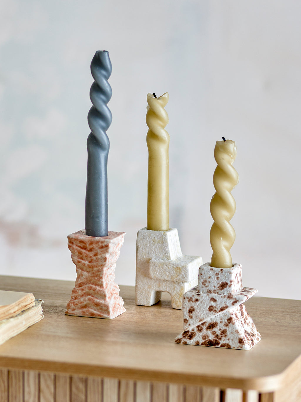 Blanchard - Candle Holder - Natural - Stoneware