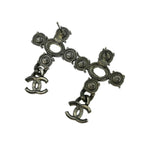 Boucles D'Oreilles Chanel Cc Dangle Silver_Plated - Argent
