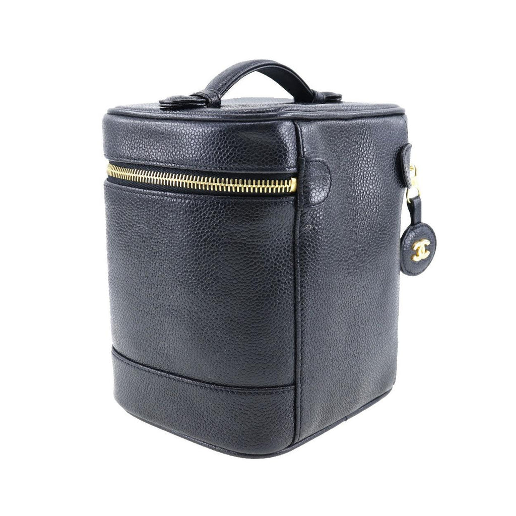 Sac À Main Chanel Vintage Timeless Cosmetic Case Tall Cuir - Noir