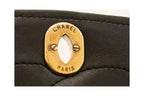 Chanel - Borsa a spalla vintage con patta rotonda, piccola, in pelle - Nero