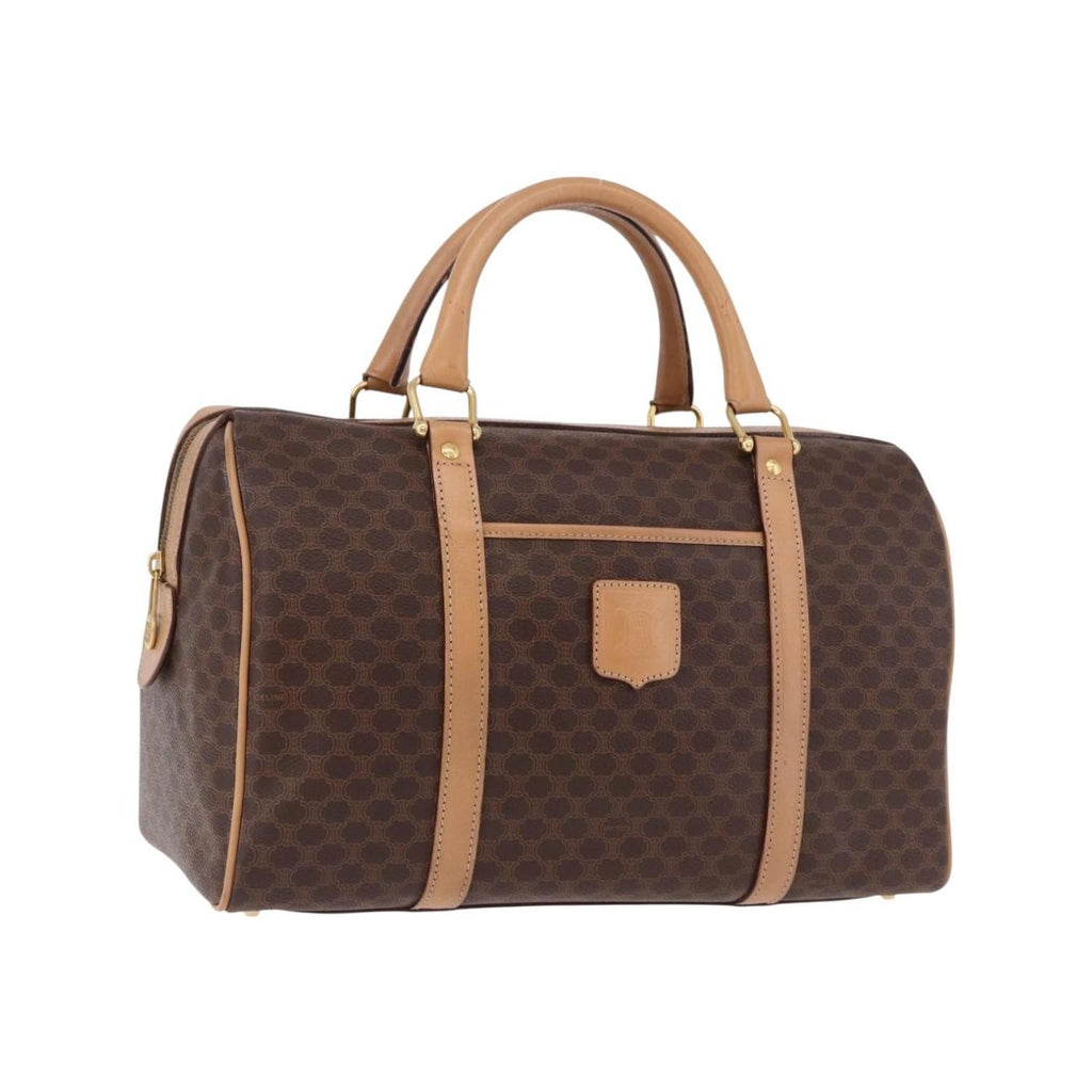 Sac À Main Celine Vintage Macadam Boston Pvc - Marron