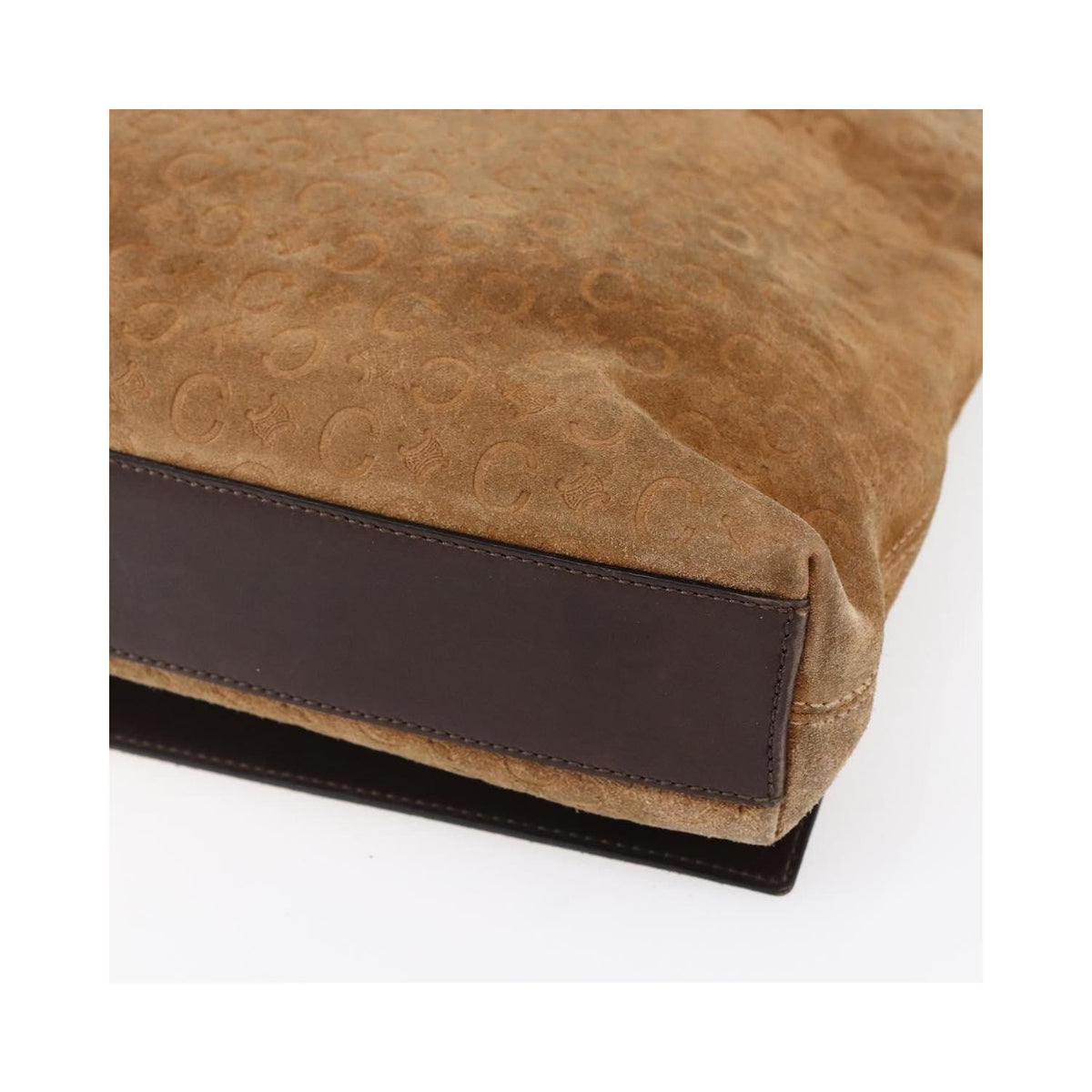 Sac Porté Épaule Celine C Macadam Shoulder Bag Daim - Beige