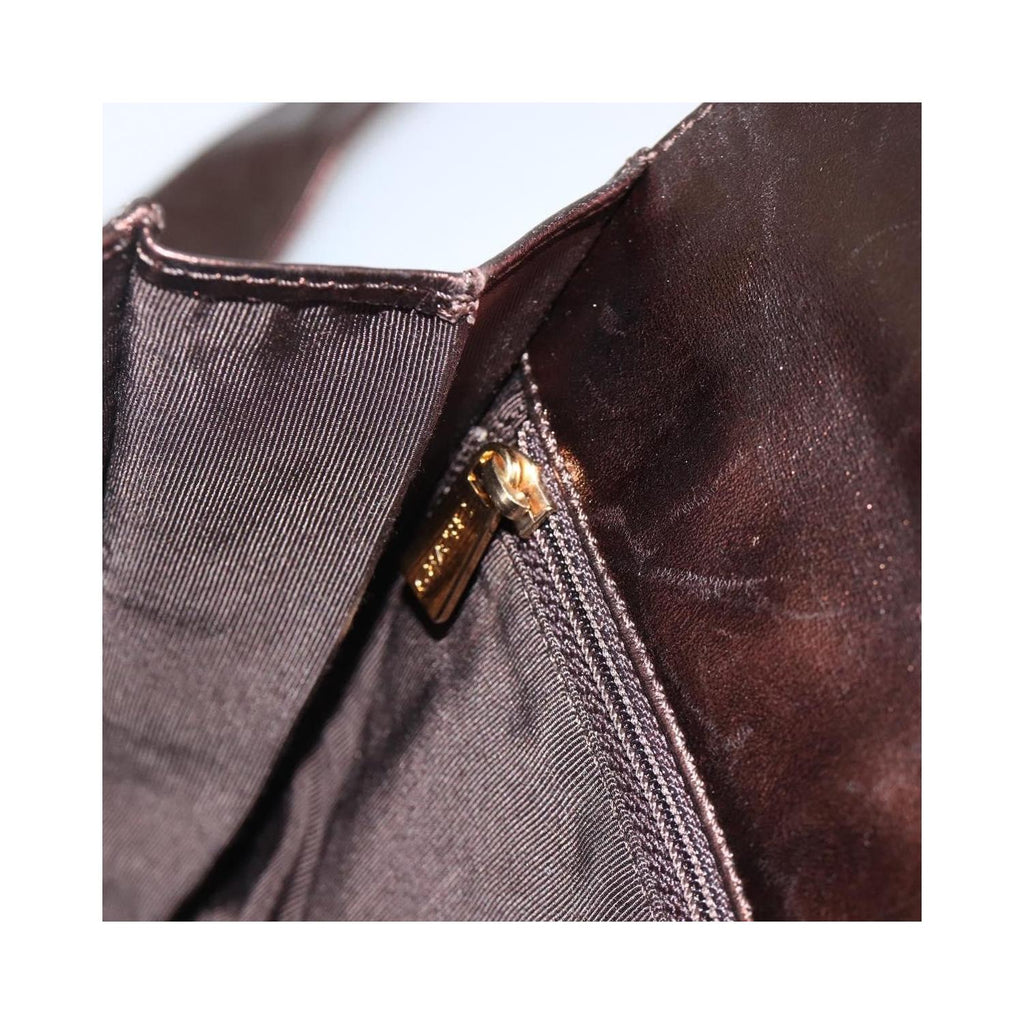 Sac Porté Épaule Chanel Vintage Logo Flap Messenger Medium Cuir - Marron