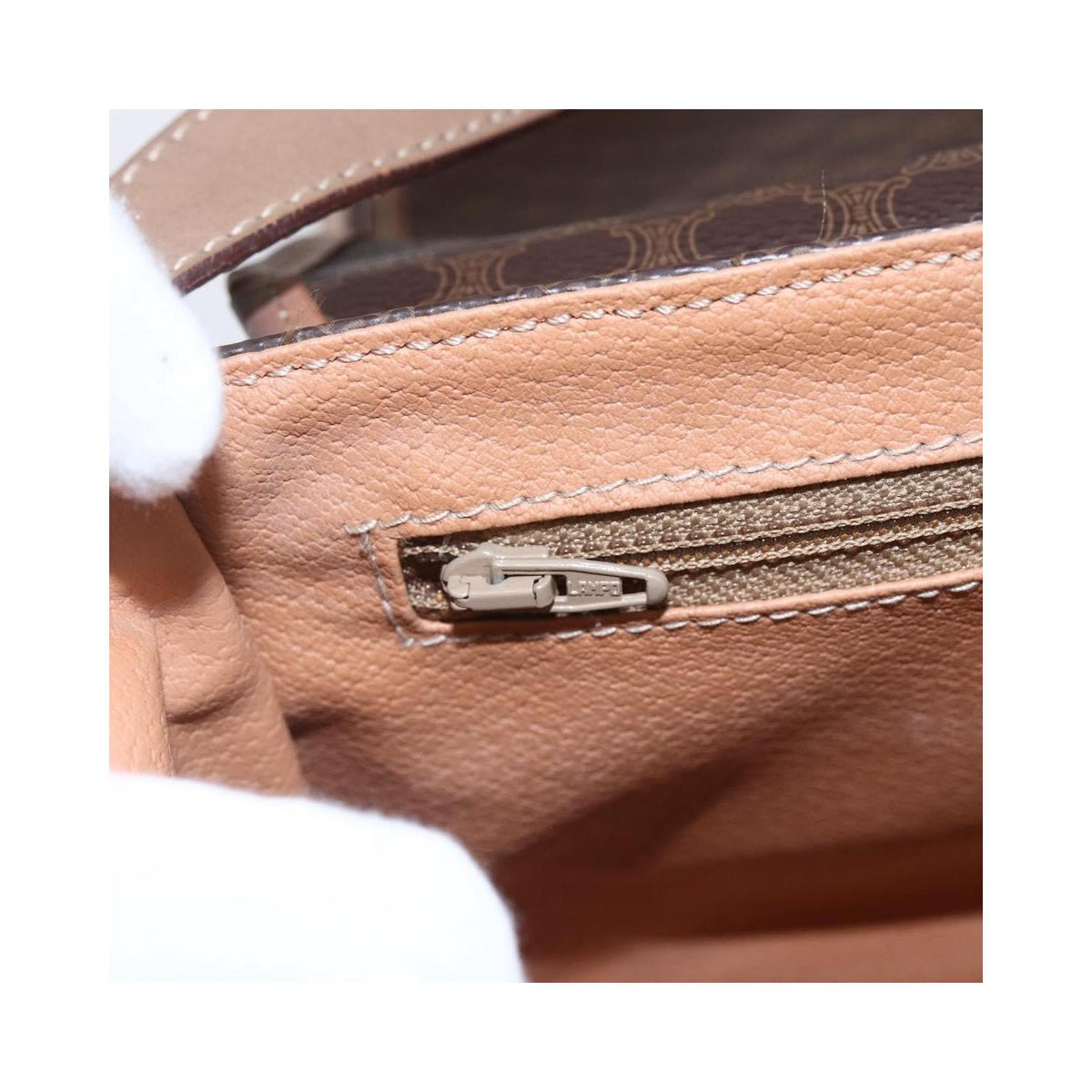 Sac Porté Épaule Celine Macadam Shoulder Bag Toile - Marron