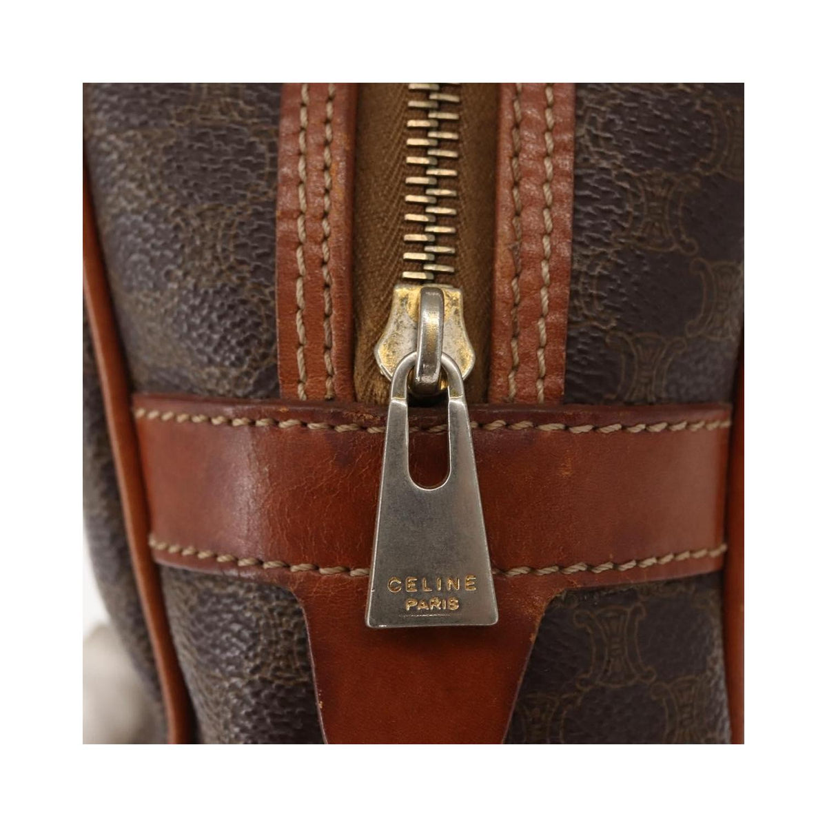 Sac À Main Celine Macadam Medium Toile - Marron