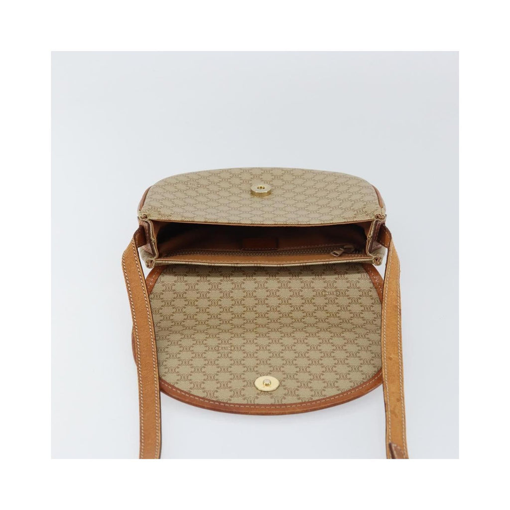 Sac Porté Épaule Celine Macadam Shoulder Bag Pvc - Beige