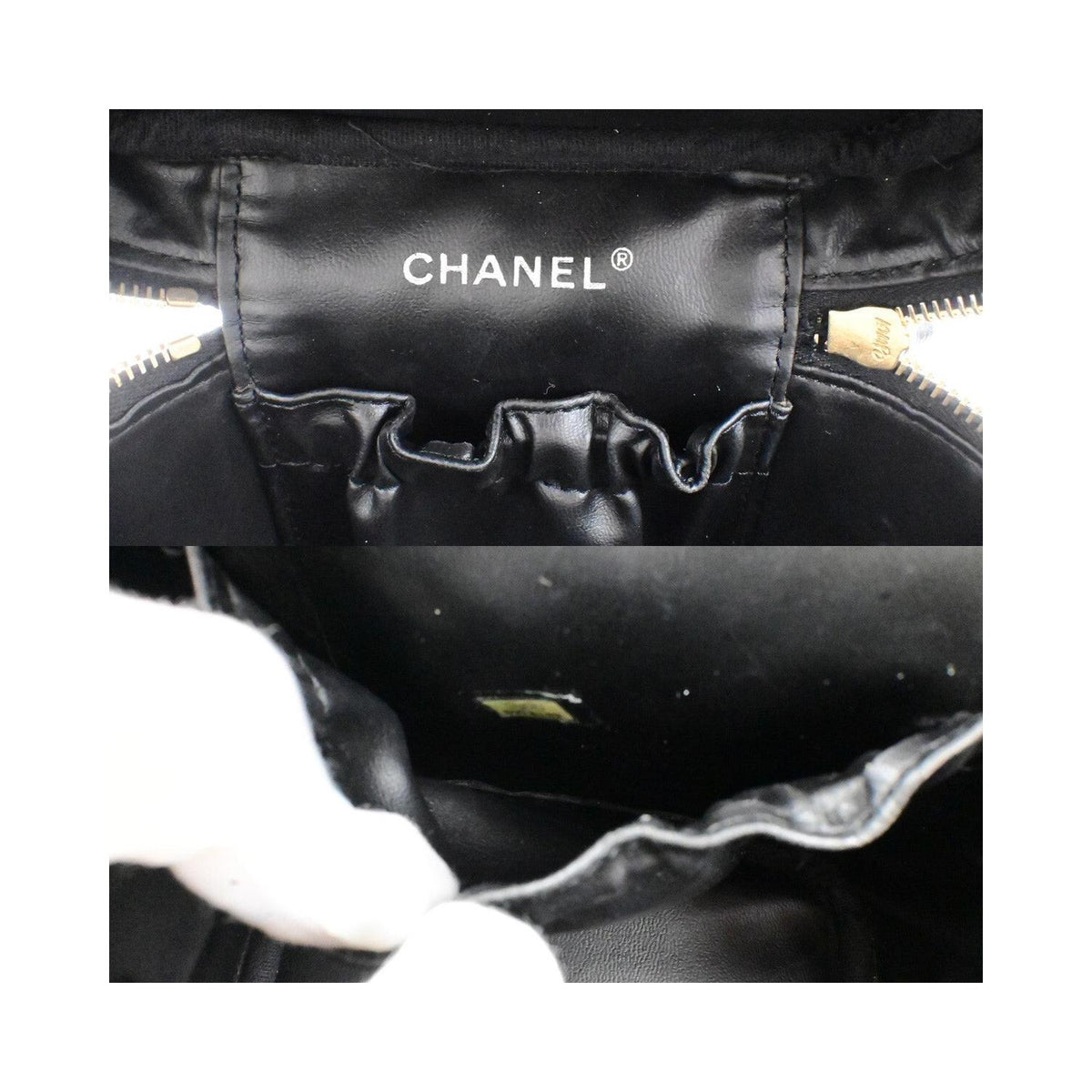 Sac À Main Chanel Vintage Timeless Cosmetic Case Tall Calfskin - Noir