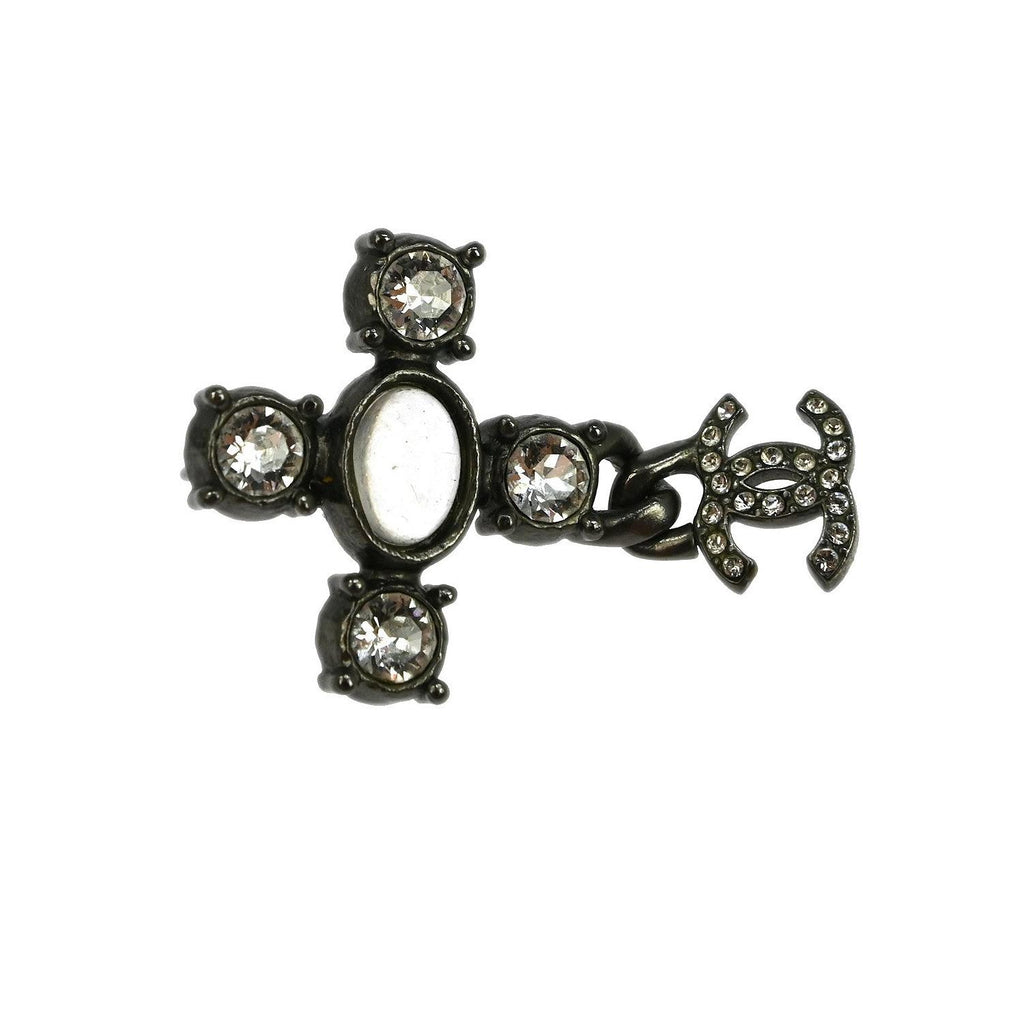 Boucles D'Oreilles Chanel Cc Dangle Silver_Plated - Argent