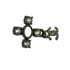 Boucles D'Oreilles Chanel Cc Dangle Silver_Plated - Argent