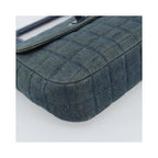 Sac À Main Chanel Chocolate Bar Mademoiselle Top Handle Small Toile - Bleu