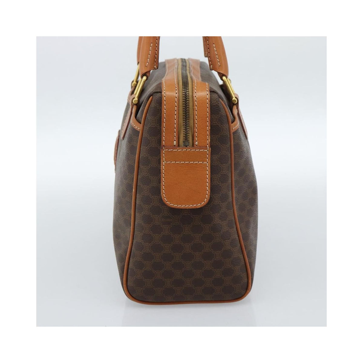 Sac À Main Celine Vintage Macadam Boston Toile - Marron