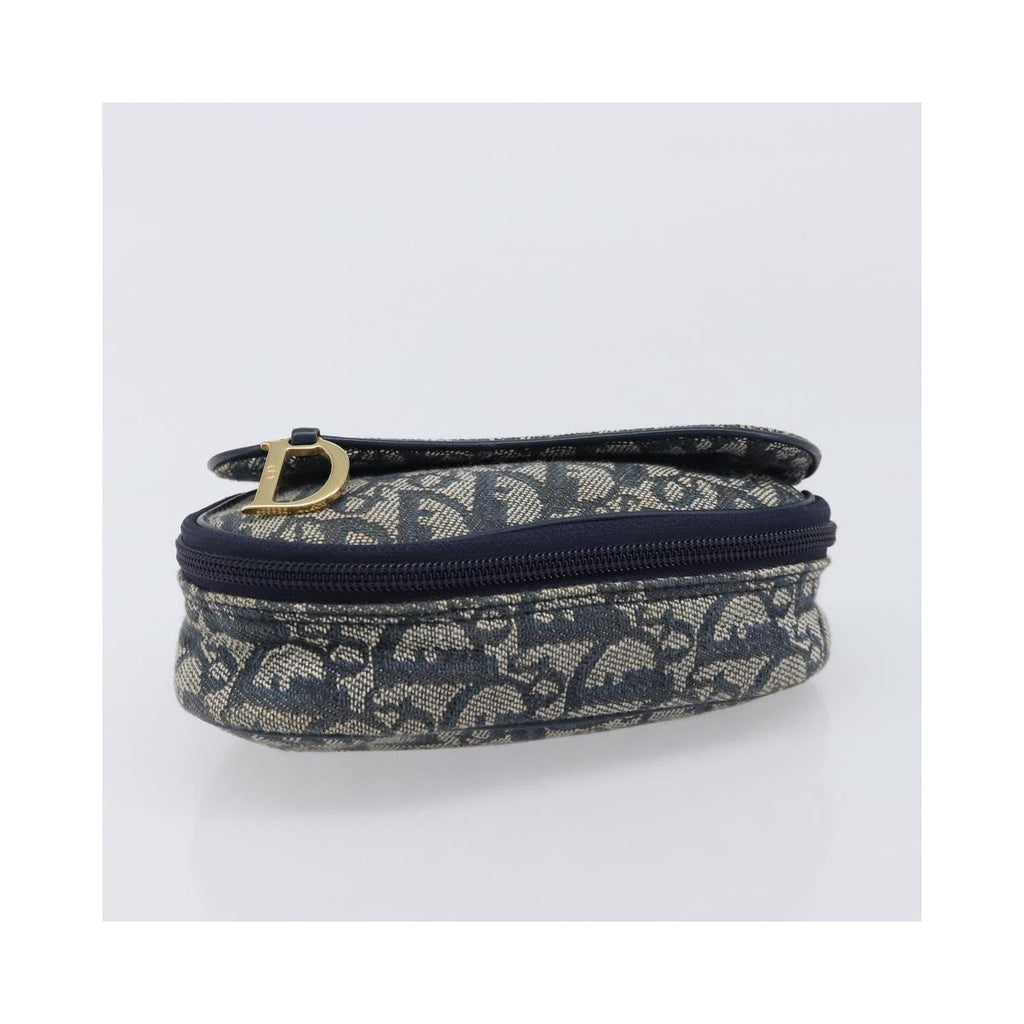 Pochette Christian Dior Saddle Zip Toile - Bleu Marine