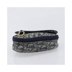 Pochette Christian Dior Saddle Zip Toile - Bleu Marine