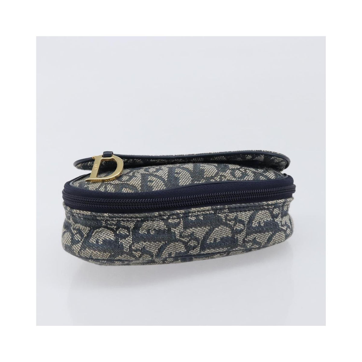 Pochette Christian Dior Saddle Zip Toile - Bleu Marine