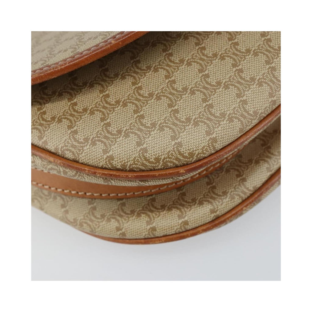 Sac Porté Épaule Celine Macadam Shoulder Bag Pvc - Beige