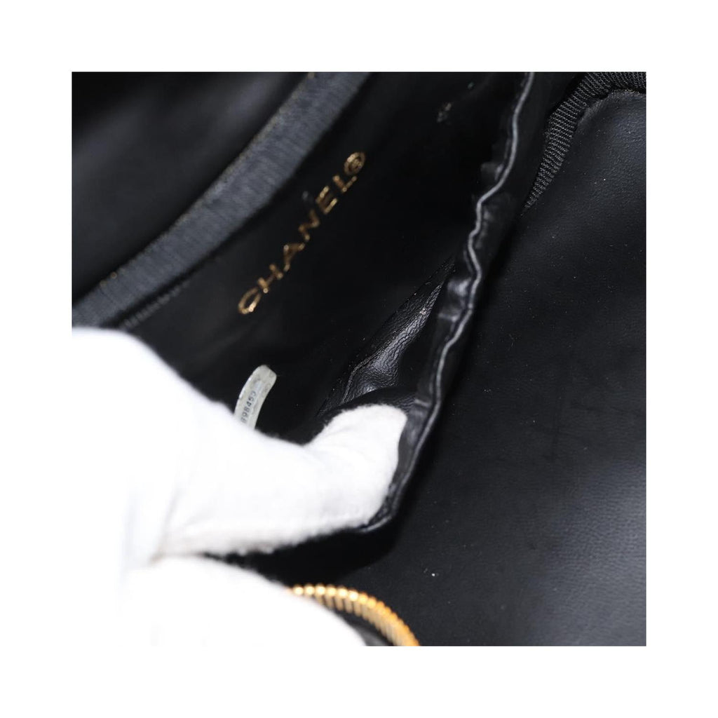 Sac À Main Chanel Vintage Timeless Cosmetic Case Small Cuir Verni - Noir