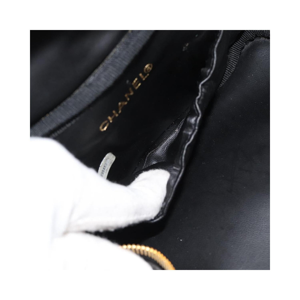 Sac À Main Chanel Vintage Timeless Cosmetic Case Small Cuir Verni - Noir