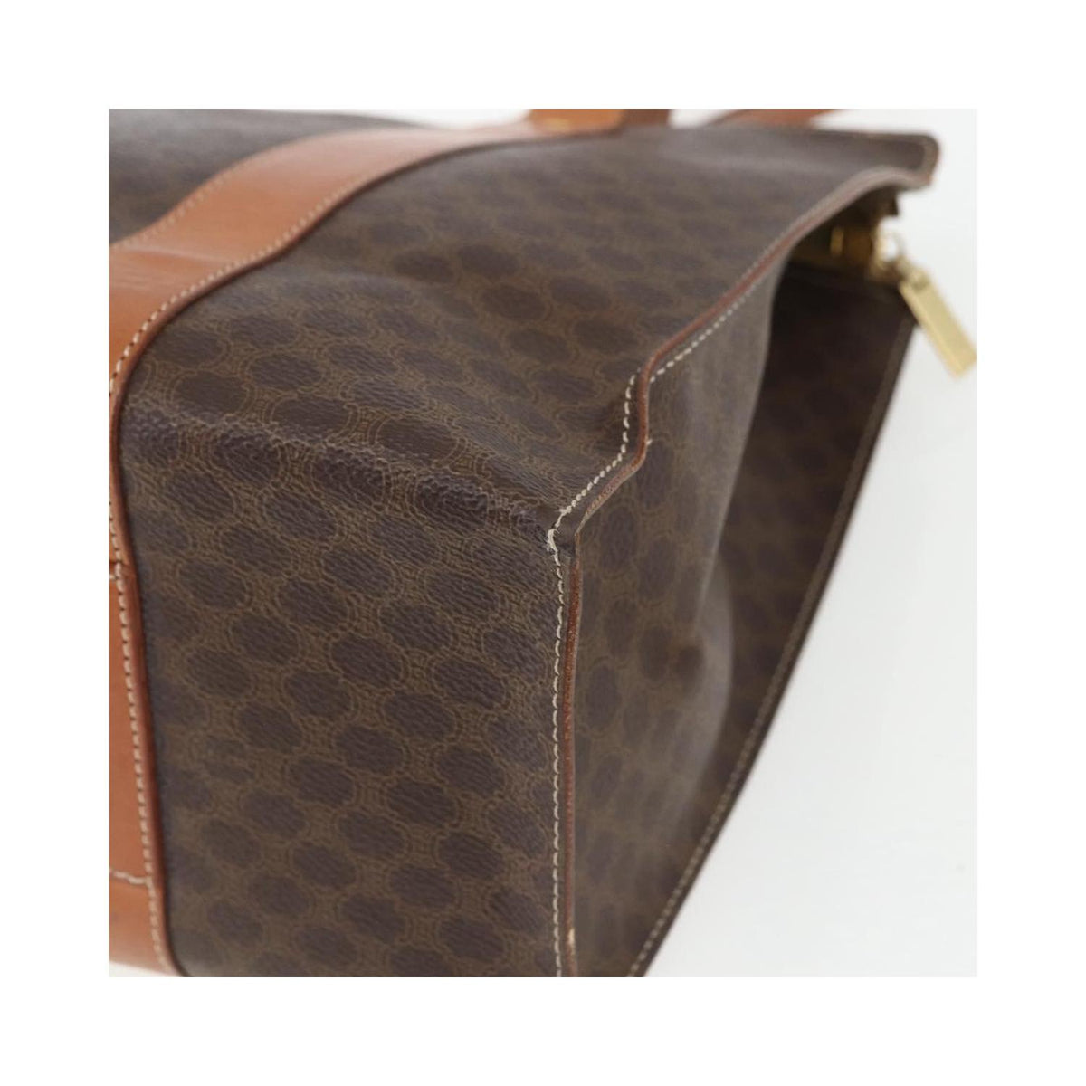 Cabas Celine Vintage Macadam Shopper Tote Toile - Marron