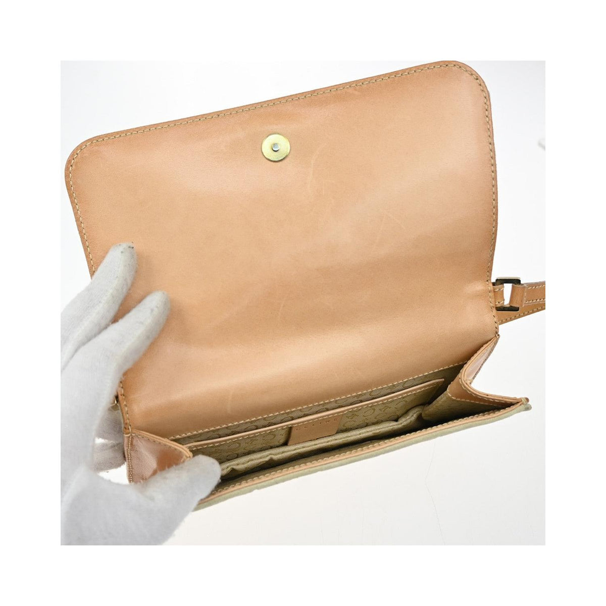 Pochette Celine C Macadam Shoulder Daim - Beige