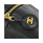 Sac À Main Chanel Vintage Timeless Cosmetic Case Small Cuir - Noir