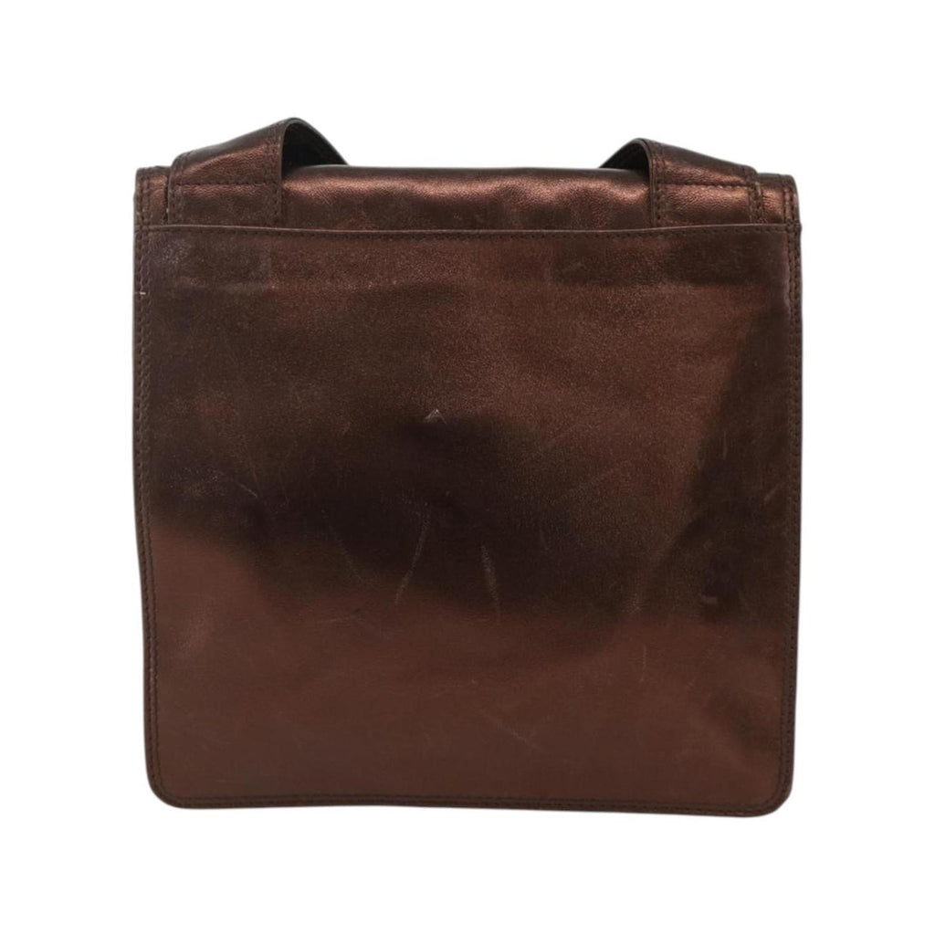 Sac Porté Épaule Chanel Vintage Logo Flap Messenger Medium Cuir - Marron