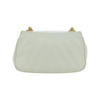 Sac Porté Épaule Chanel Vintage Gripoix Flap Cuir - Blanc