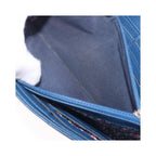 Portefeuille Chanel Lucky Clover Long Flap Wallet Cuir - Bleu