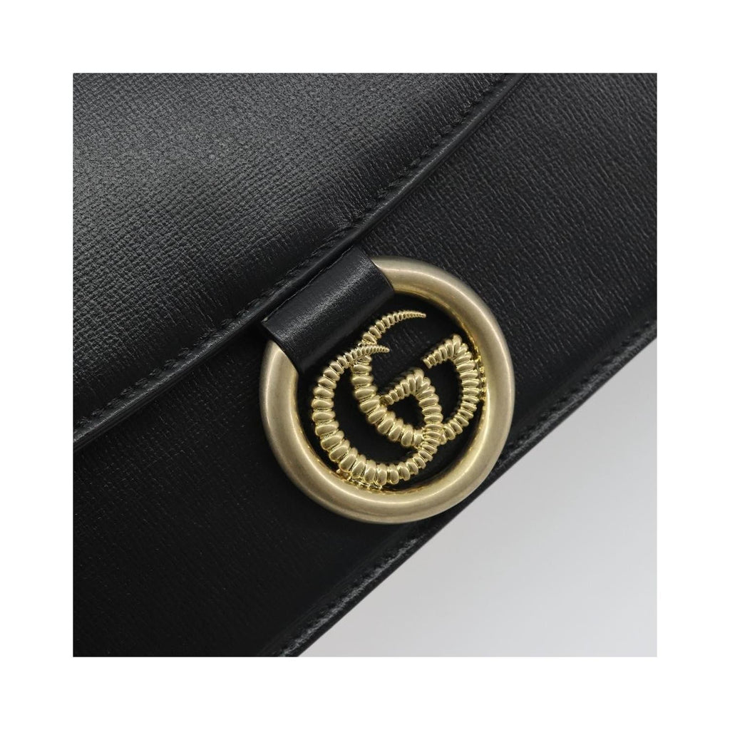 Sac Porté Épaule Gucci Gg Ring Small Cuir - Noir