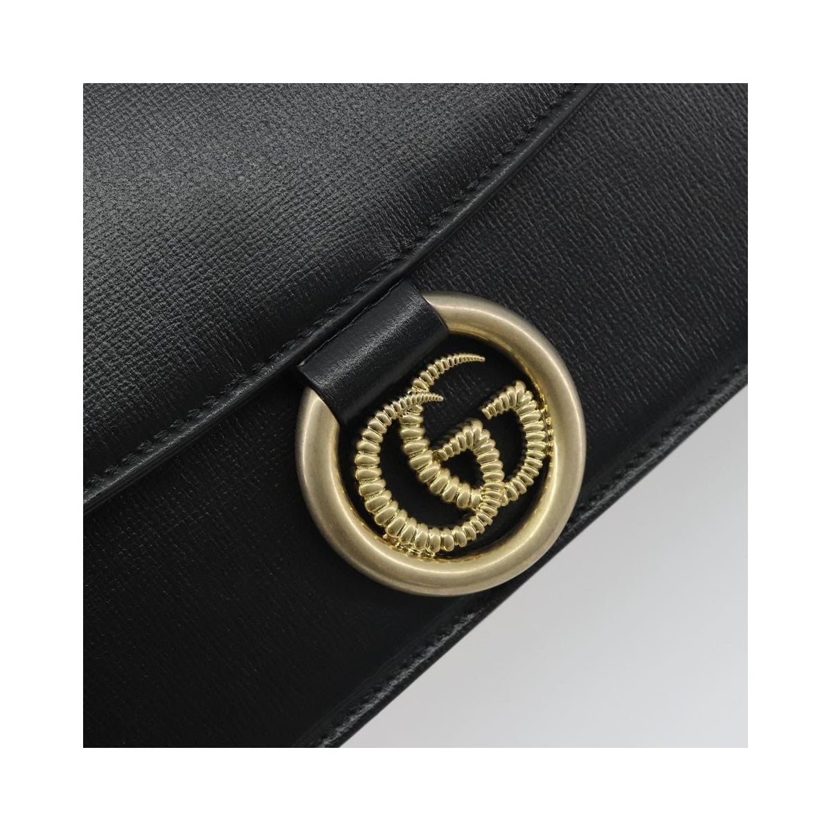 Sac Porté Épaule Gucci Gg Ring Small Cuir - Noir