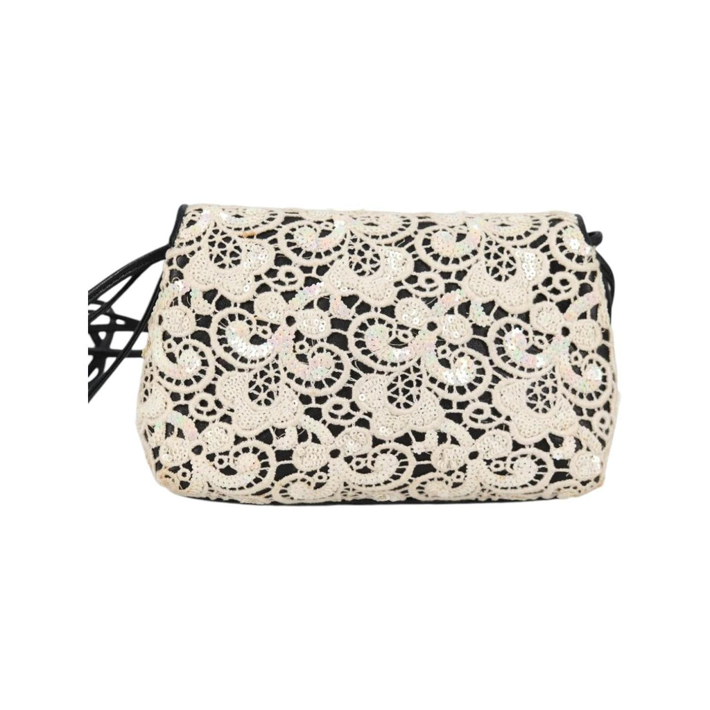 Sac Porté Épaule Chanel Floral Cc Flap Bag Cuir - Blanc