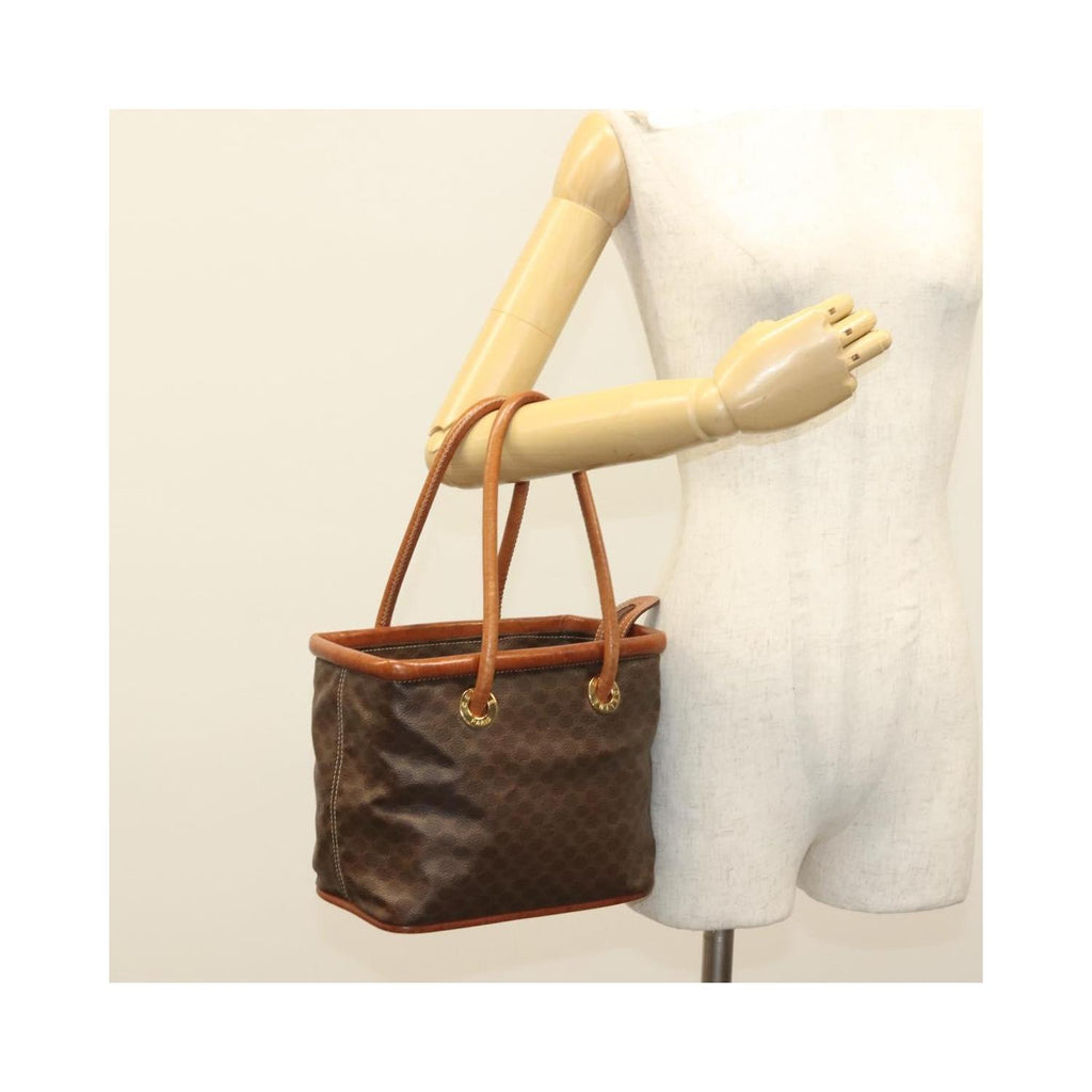 Sac À Main Celine Macadam Handbag Toile - Marron