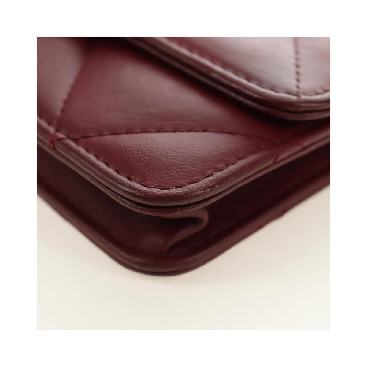 Sac Porté Épaule Chanel 19 Wallet On Chain Cuir - Bordeaux