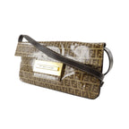 Sac Porté Épaule Fendi Zucchino Mamma Baguette Plastic - Marron