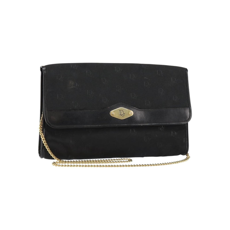 Christian Dior Vintage CD Chain Flap Shoulder Bag Diorissimo Canvas Small
