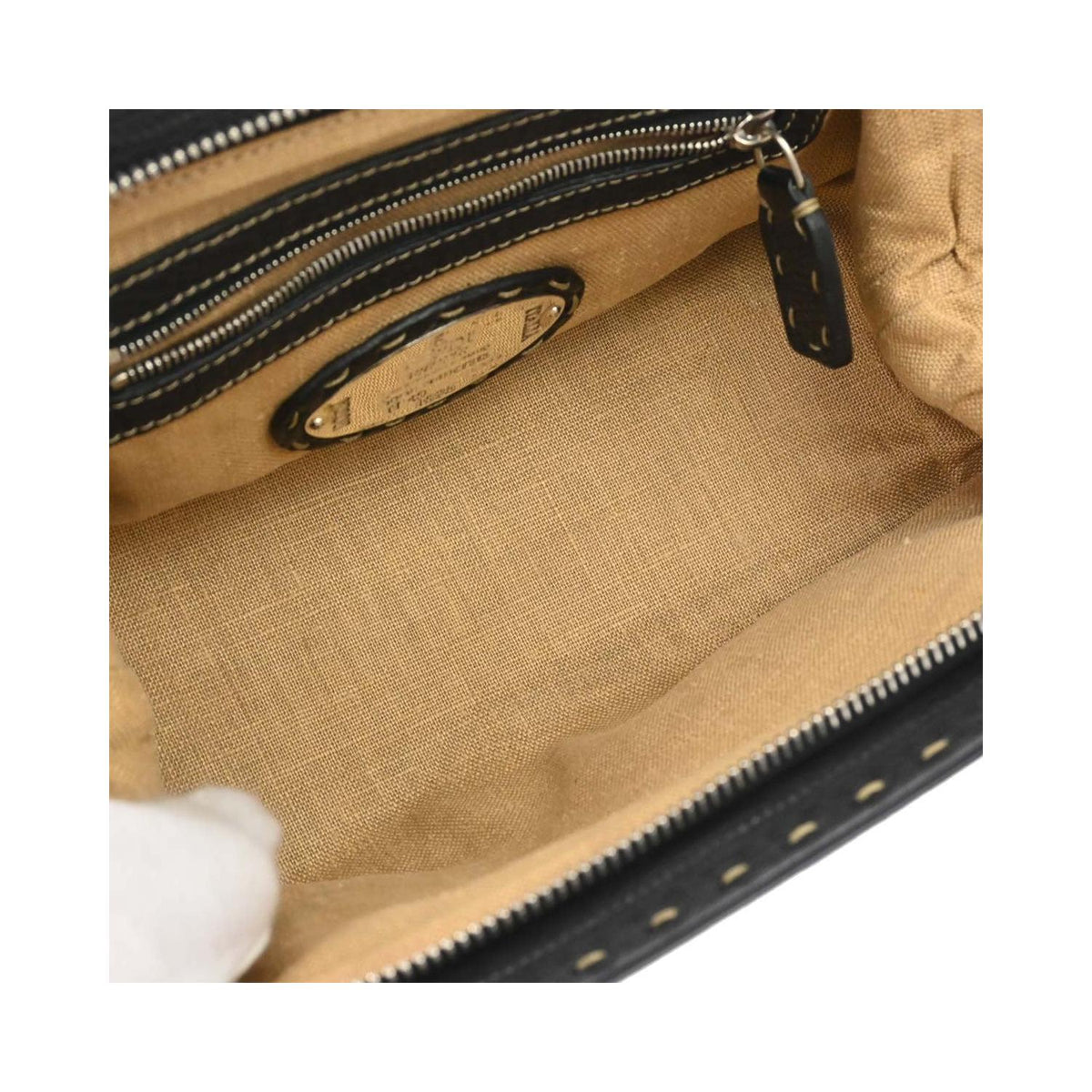 Fendi - Sac À Main Selleria Frame Doctor Mini Cuir - Noir