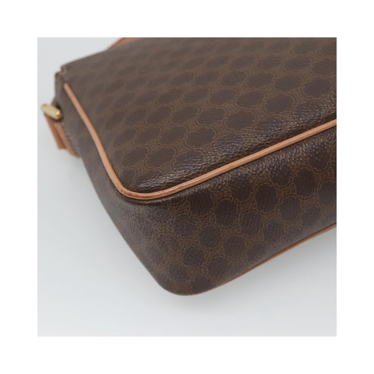 Sac Porté Épaule Celine Vintage Macadam Circle Logo Toile - Marron