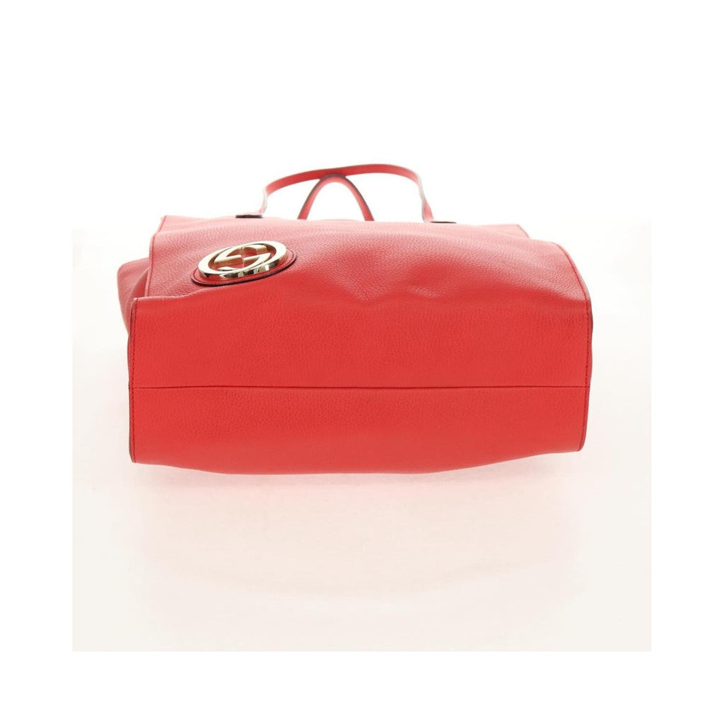 Cabas Gucci Grand Prix Interlocking Gg Tote Large Cuir - Rouge