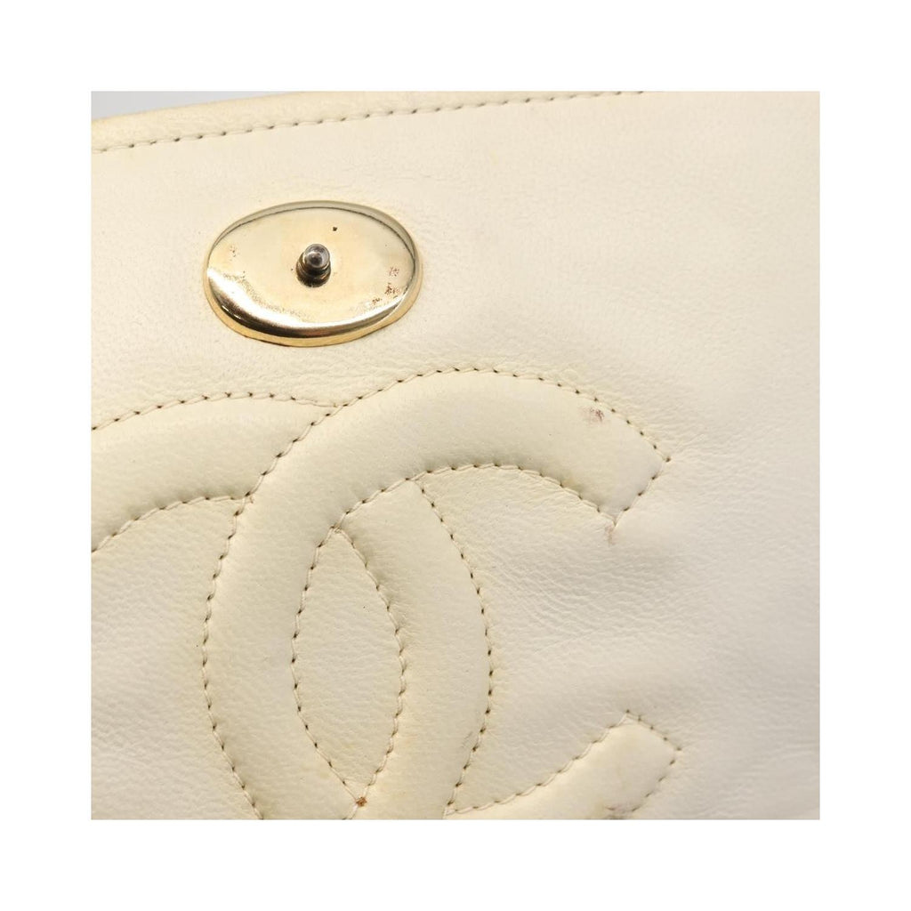 Pochette Chanel Full Flap Wallet On Chain Cuir - Blanc