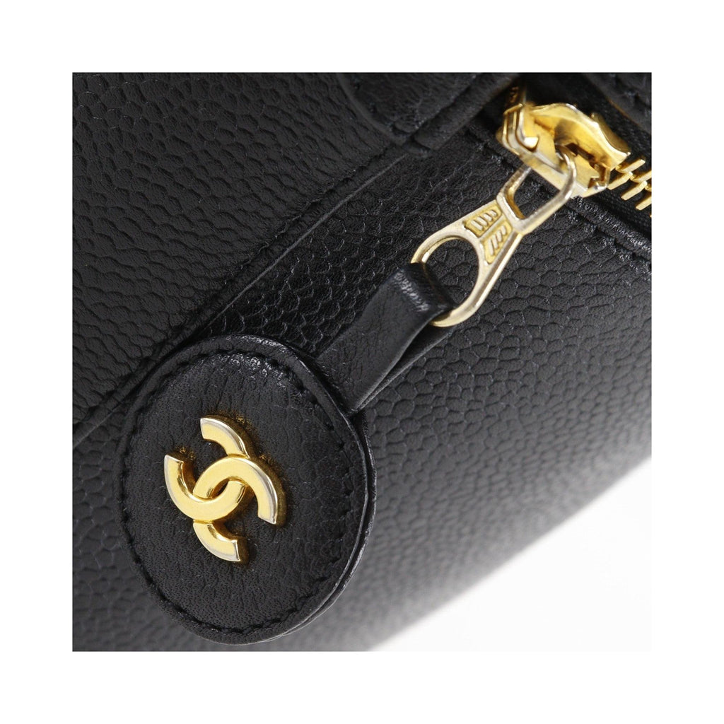 Sac À Main Chanel Vintage Timeless Cosmetic Case Tall Cuir - Noir