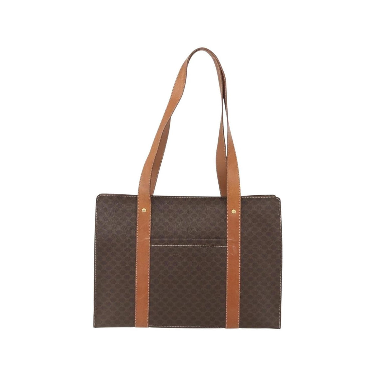 Cabas Celine Vintage Macadam Shopper Tote Toile - Marron