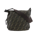 Sac Porté Épaule Fendi Logo Zucca Shoulder Bag Toile - Marron