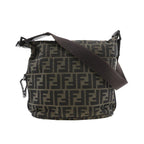 Sac Porté Épaule Fendi Logo Zucca Shoulder Bag Toile - Marron